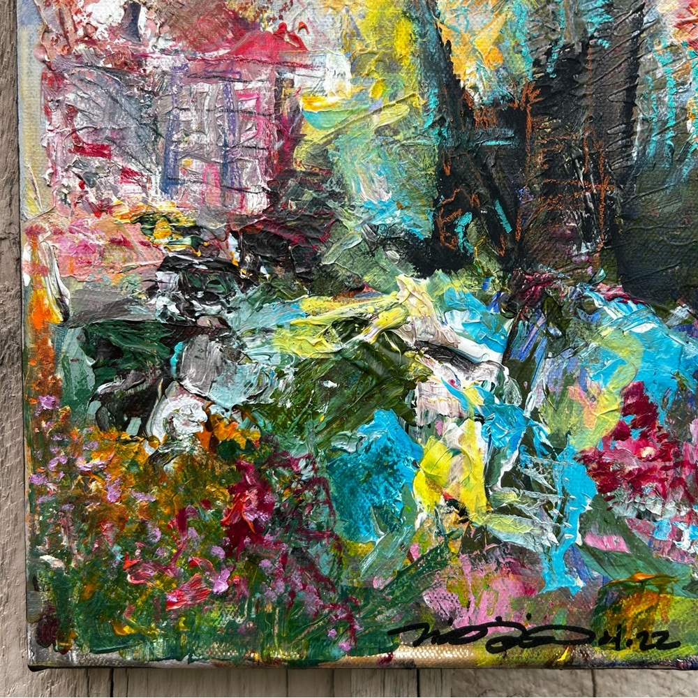 Vibrant Abstract landscape Oil Painting - Multicolor
8”x10” signed and sealed - Picture 2 of 5